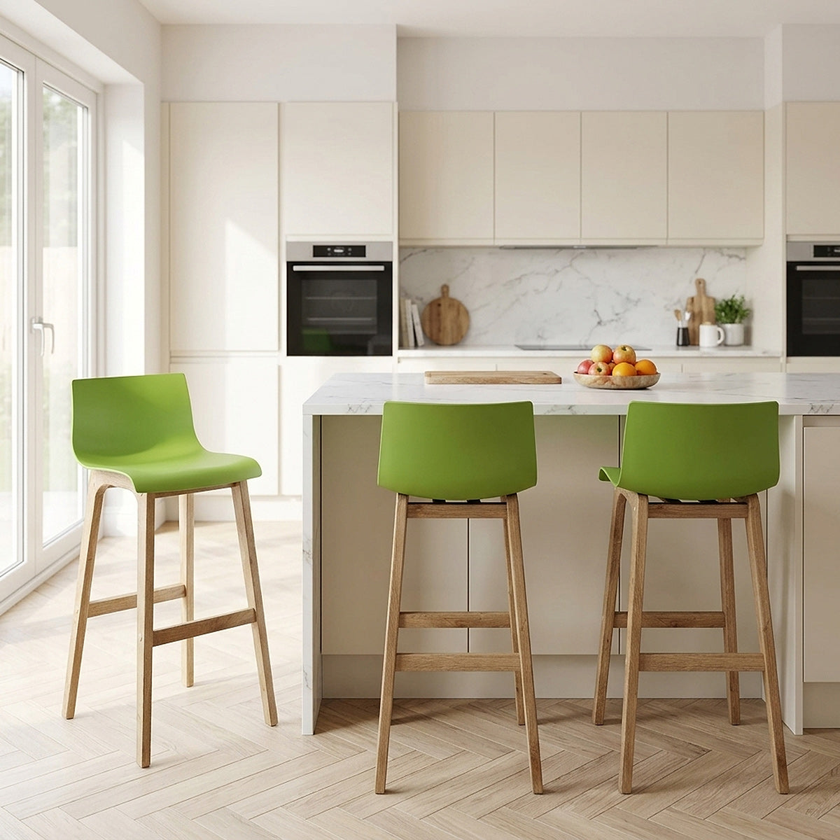 Sgabello Resina Legno - Drift Alto Verde