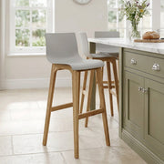 Sgabello Resina Legno - Drift Alto Grigio