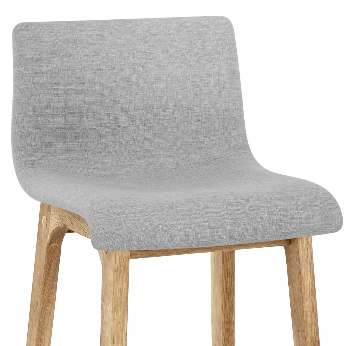 Sgabello Tessuto Quercia - Drift Alto Grigio Chiaro