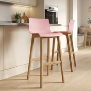 Sgabello Resina Legno - Drift Alto Rosa