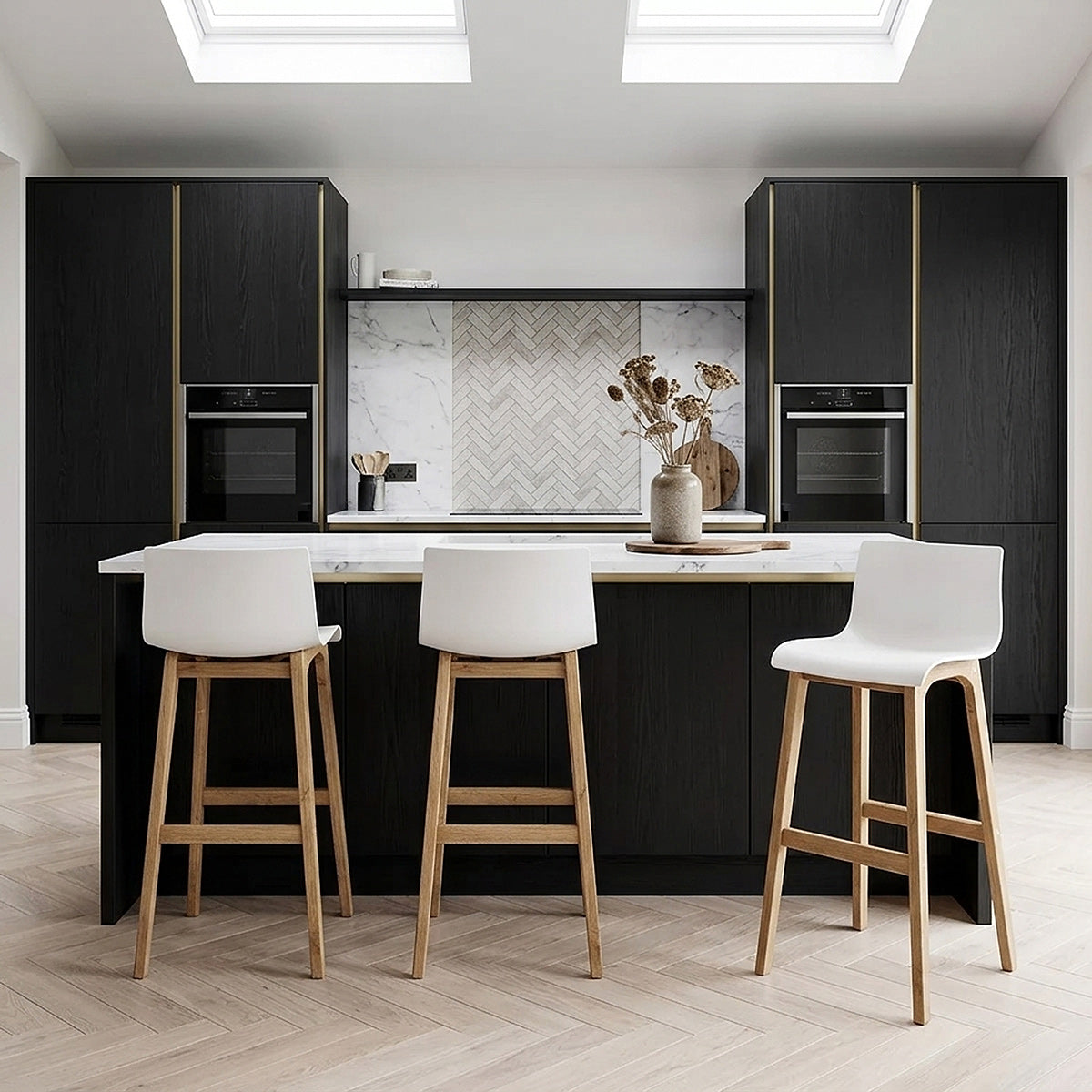 Sgabello Resina Legno - Drift Alto Bianco