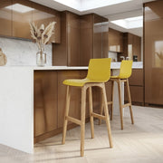 Sgabello Resina Legno - Drift Alto Giallo
