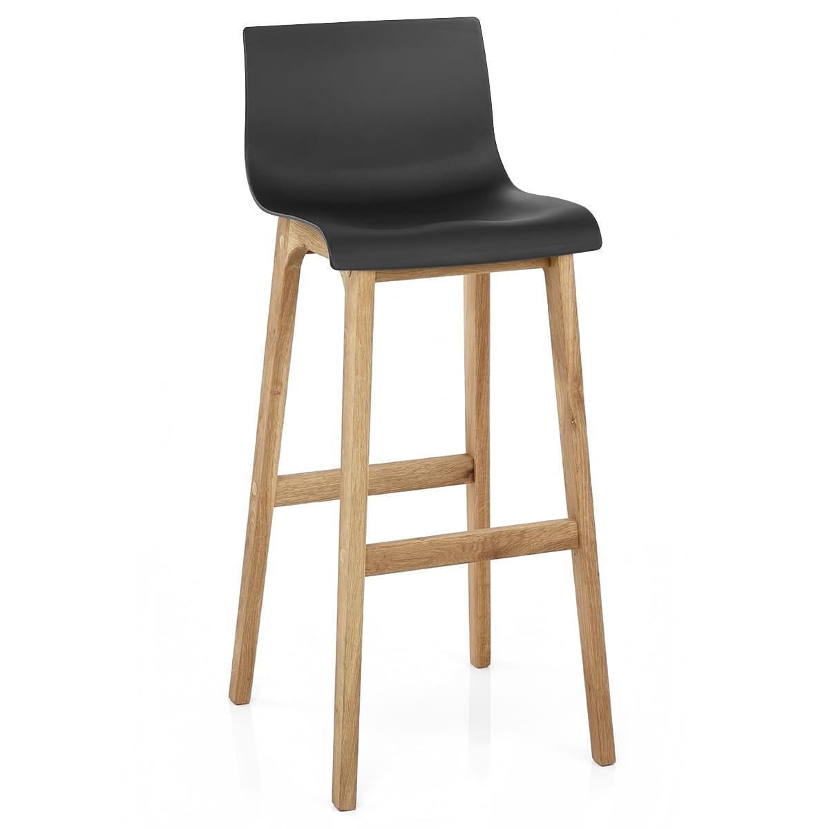 Sgabello Resina Legno - Drift Alto Nero