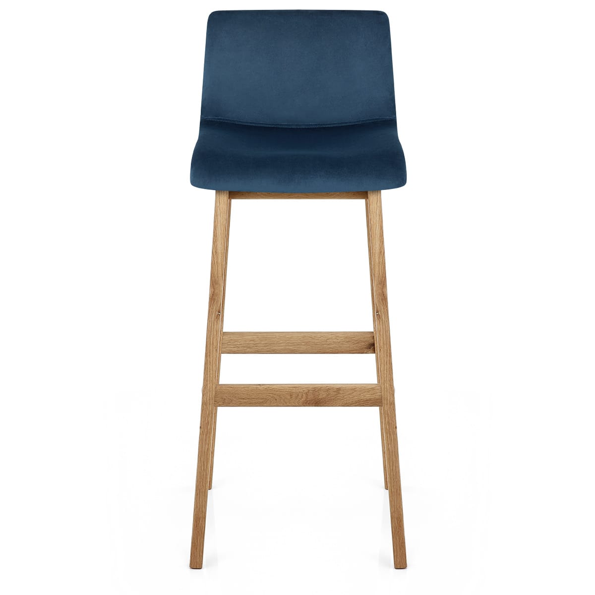 Sgabello Velluto Quercia - Drift Alto Blu