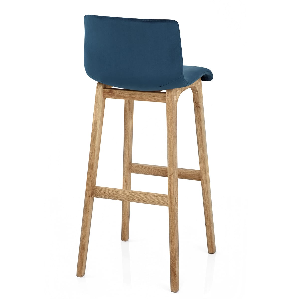 Sgabello Velluto Quercia - Drift Alto Blu