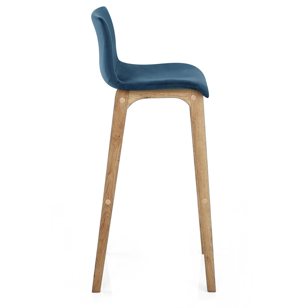 Sgabello Velluto Quercia - Drift Alto Blu