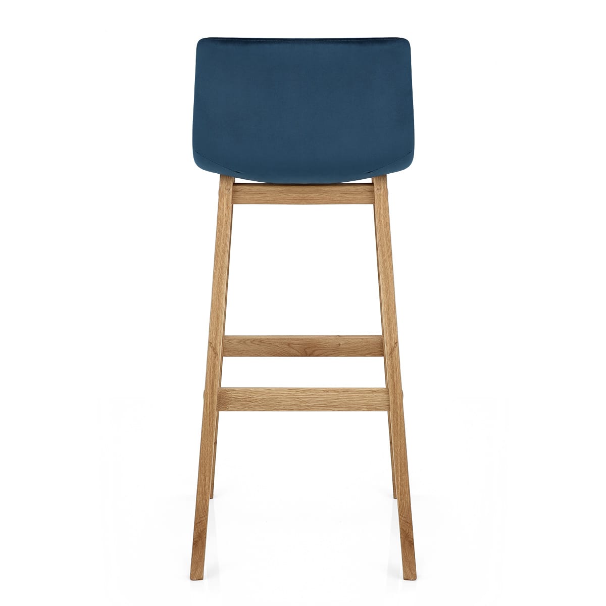 Sgabello Velluto Quercia - Drift Alto Blu