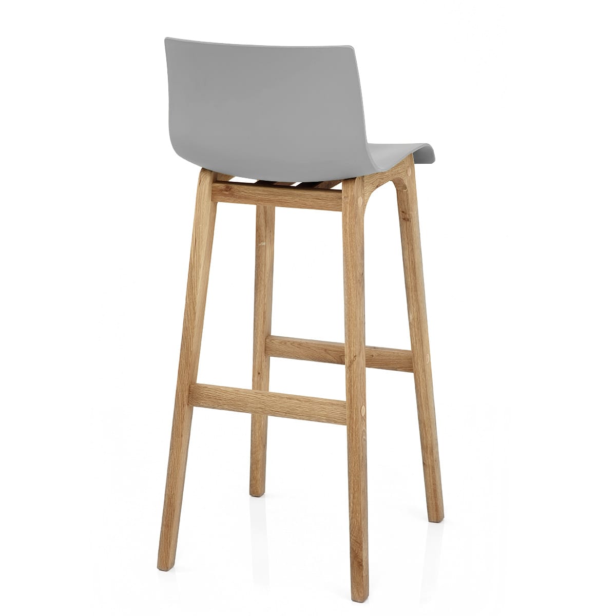 Sgabello Resina Legno - Drift Alto Grigio