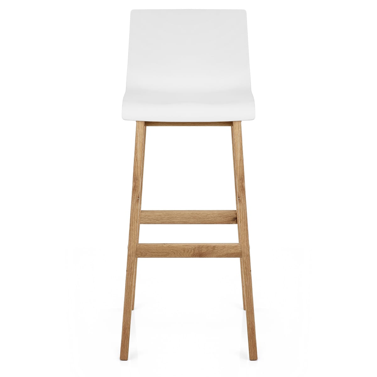 Sgabello Resina Legno - Drift Alto Bianco