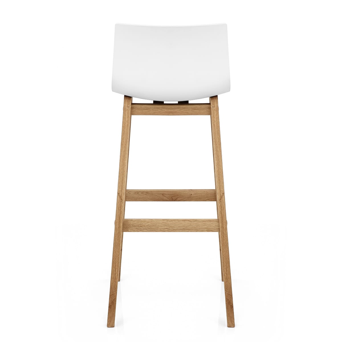 Sgabello Resina Legno - Drift Alto Bianco
