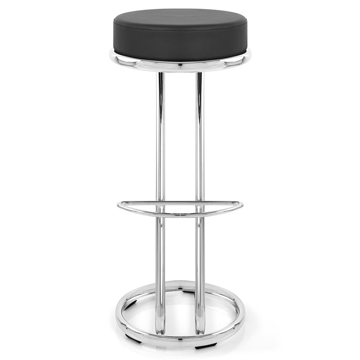 Sgabello Ecopelle Cromato - Haut Zed Nero