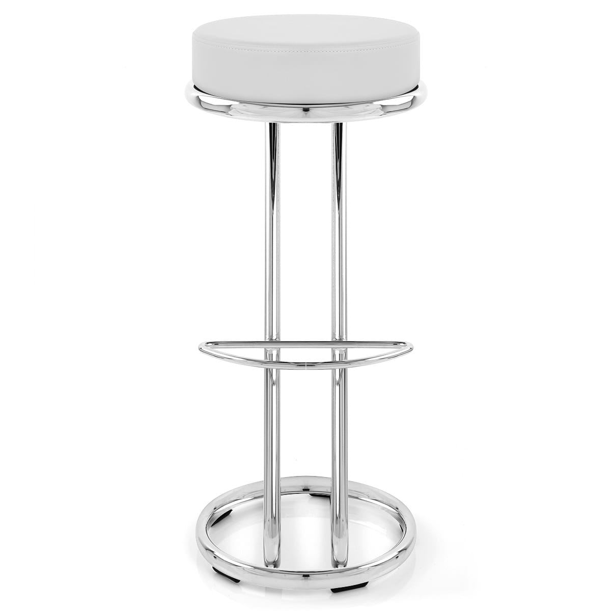 Sgabello Ecopelle Cromato - Haut Zed Bianco