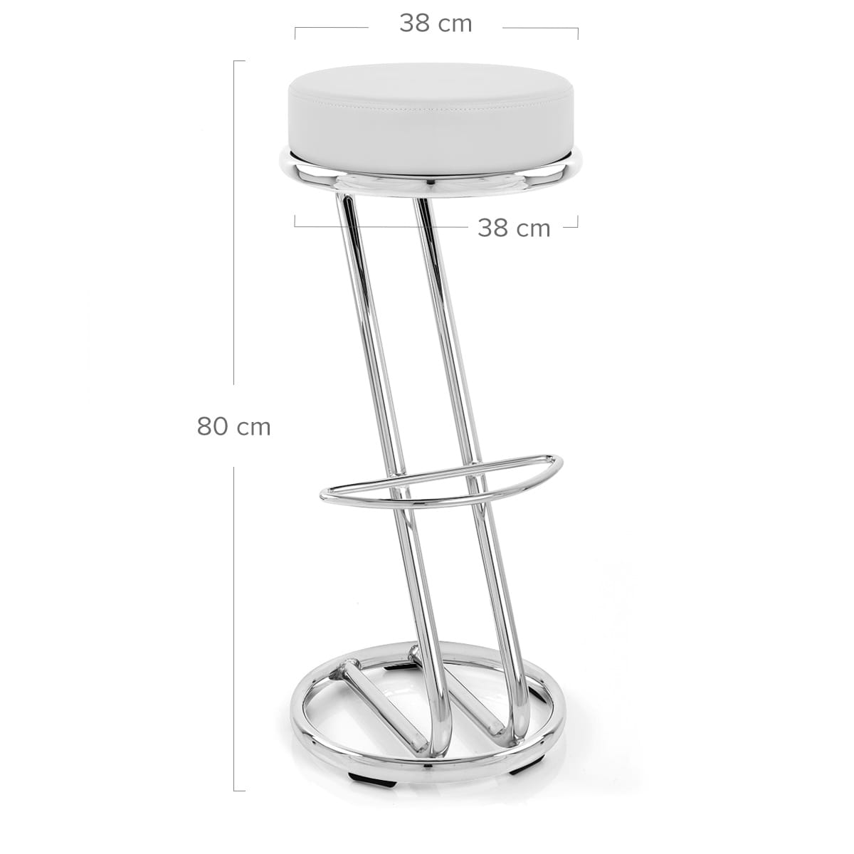 Sgabello Ecopelle Cromato - Haut Zed Bianco