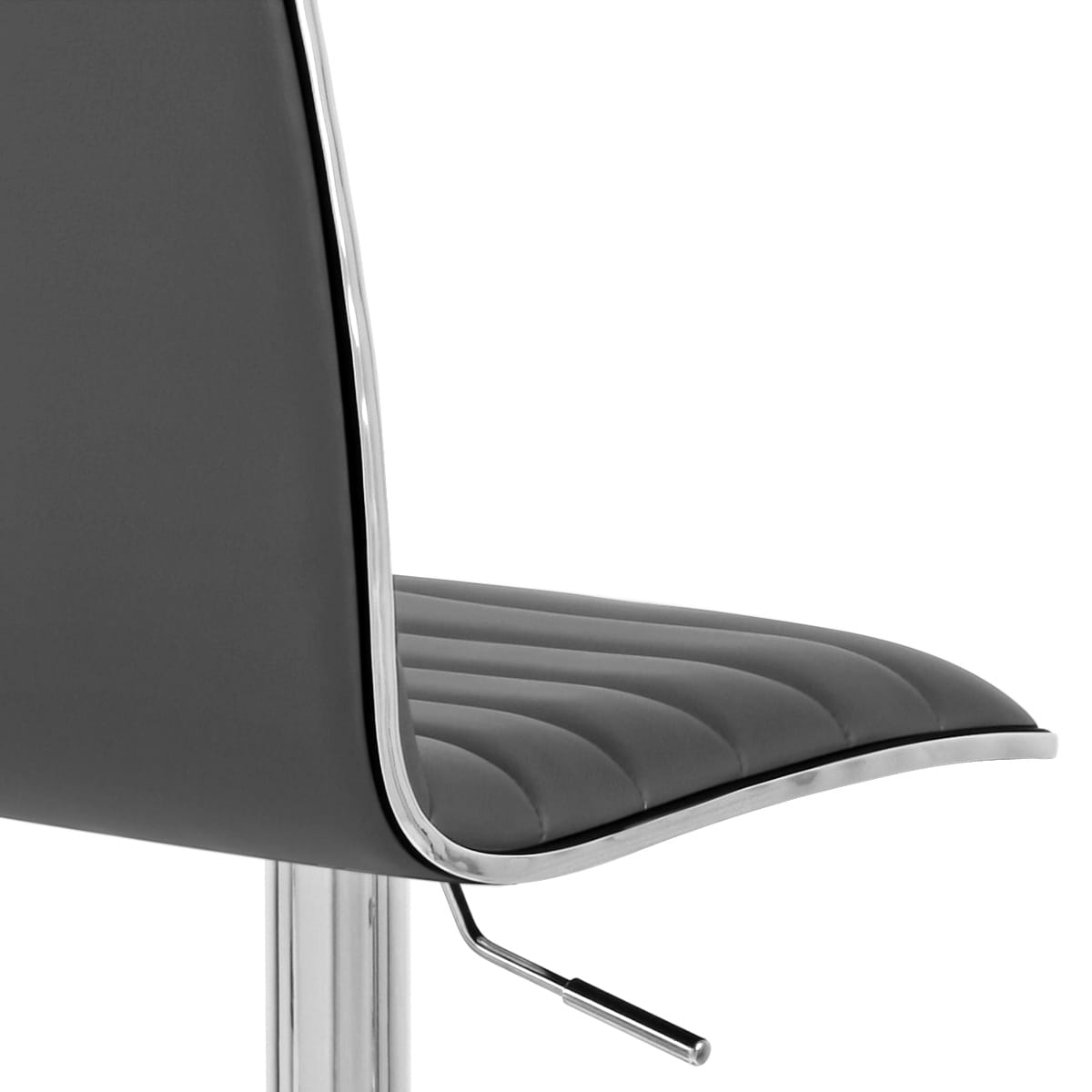Sgabello Ecopelle Cromato - Hiline Grigio