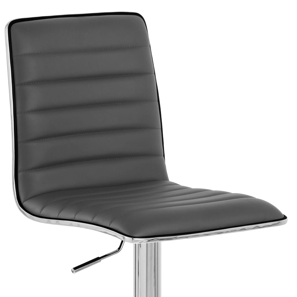 Sgabello Ecopelle Cromato - Hiline Grigio