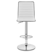 Sgabello Ecopelle Cromato - Hiline Bianco