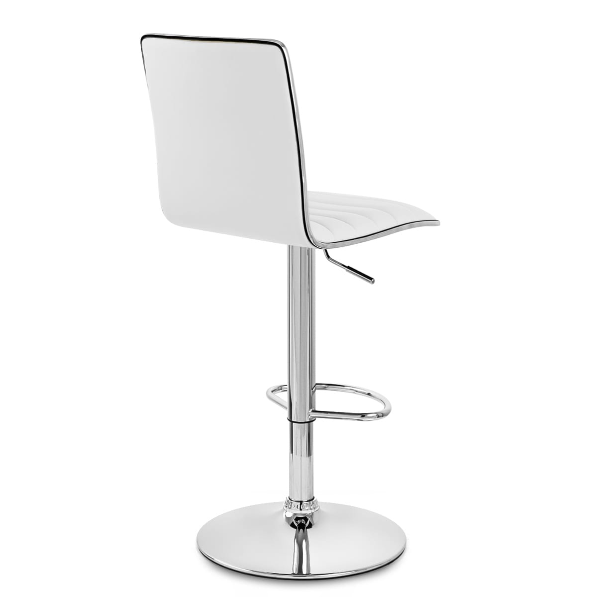 Sgabello Ecopelle Cromato - Hiline Bianco