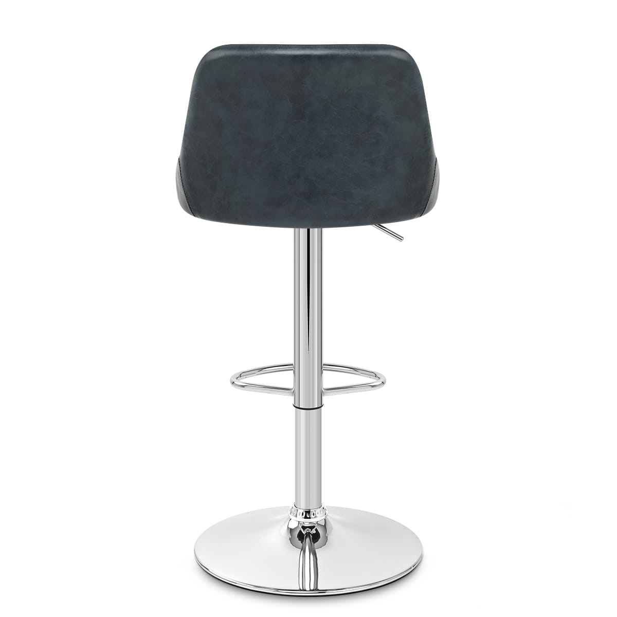 Sgabello Ecopelle Cromata - Hobart Blu Scuro