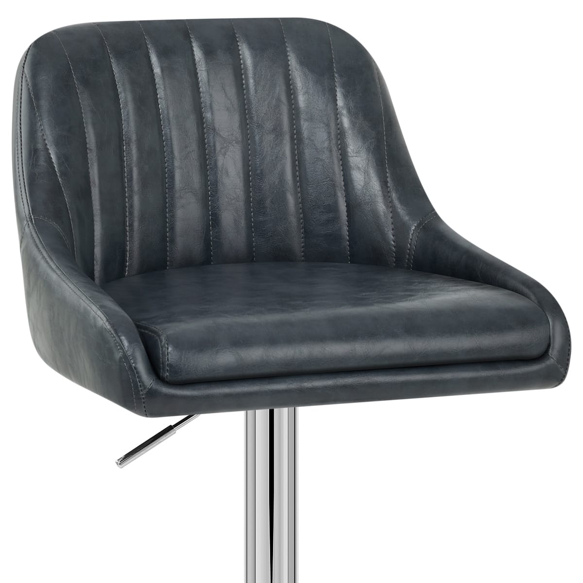 Sgabello Ecopelle Cromata - Hobart Blu Scuro