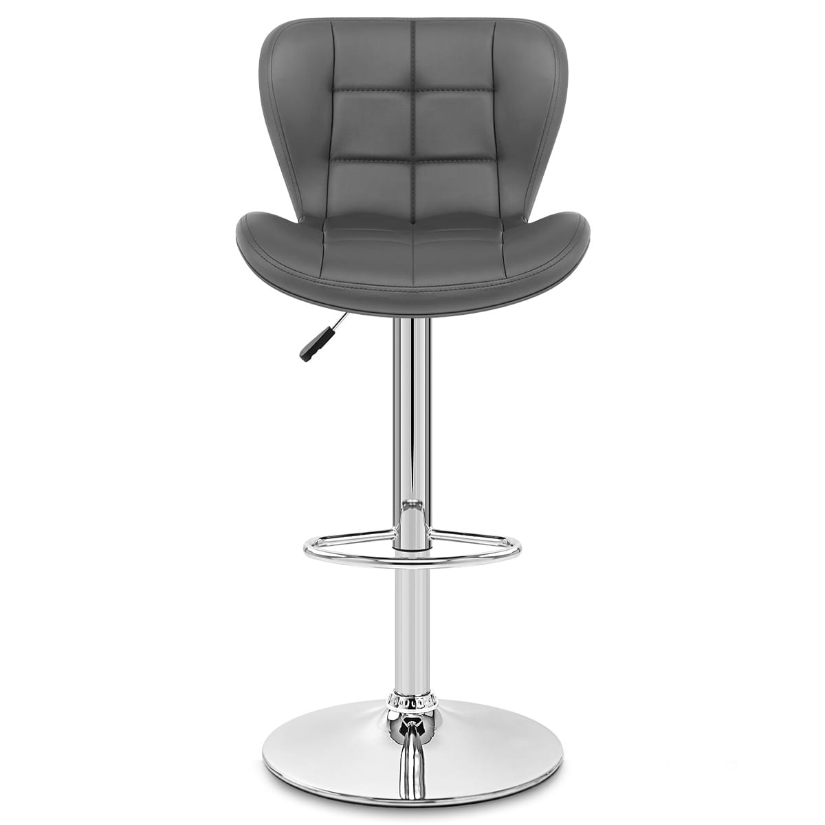 Sgabello Ecopelle Cromato - Houston Grigio