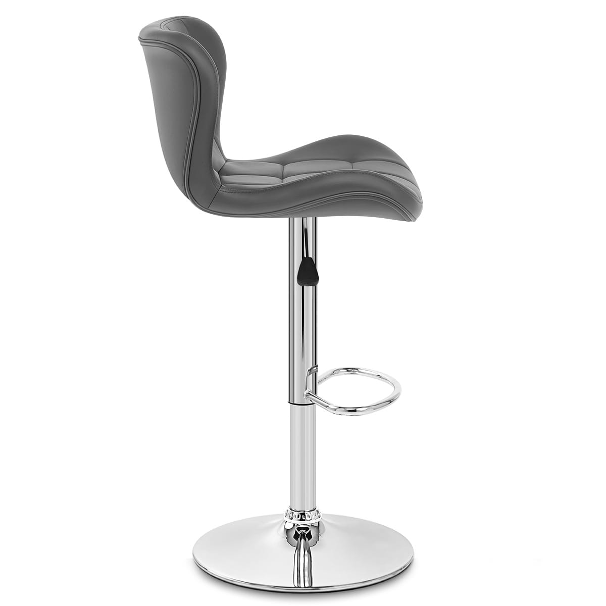 Sgabello Ecopelle Cromato - Houston Grigio