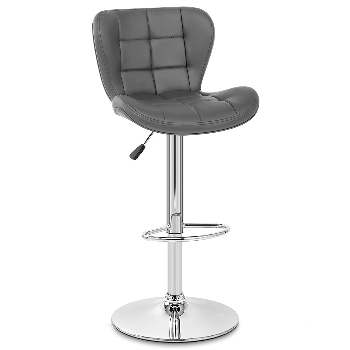 Sgabello Ecopelle Cromato - Houston Grigio