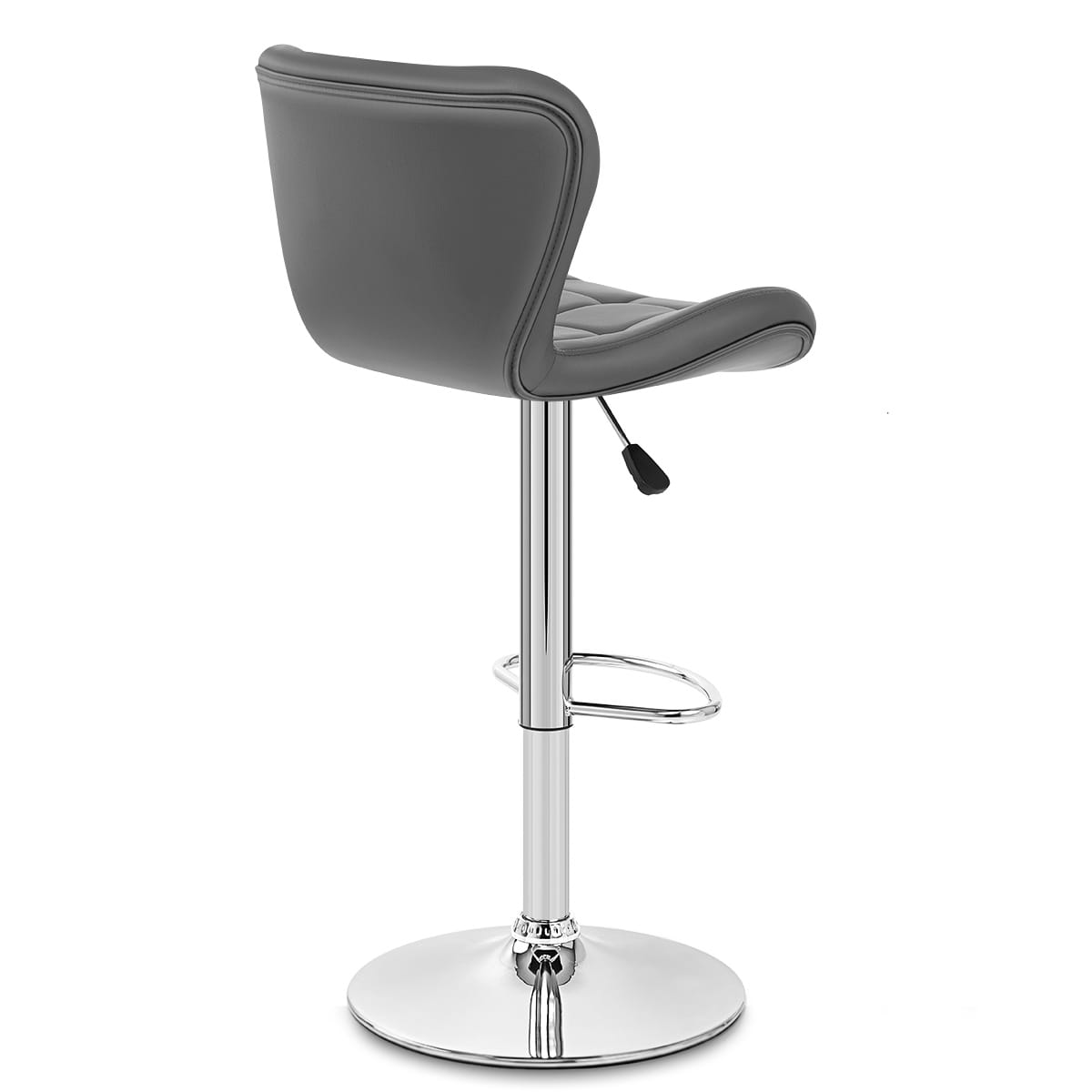 Sgabello Ecopelle Cromato - Houston Grigio