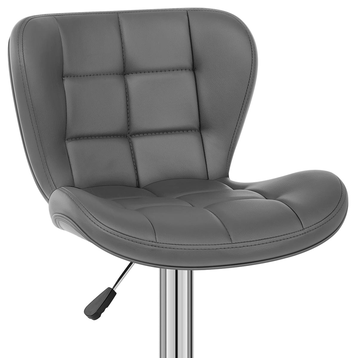 Sgabello Ecopelle Cromato - Houston Grigio