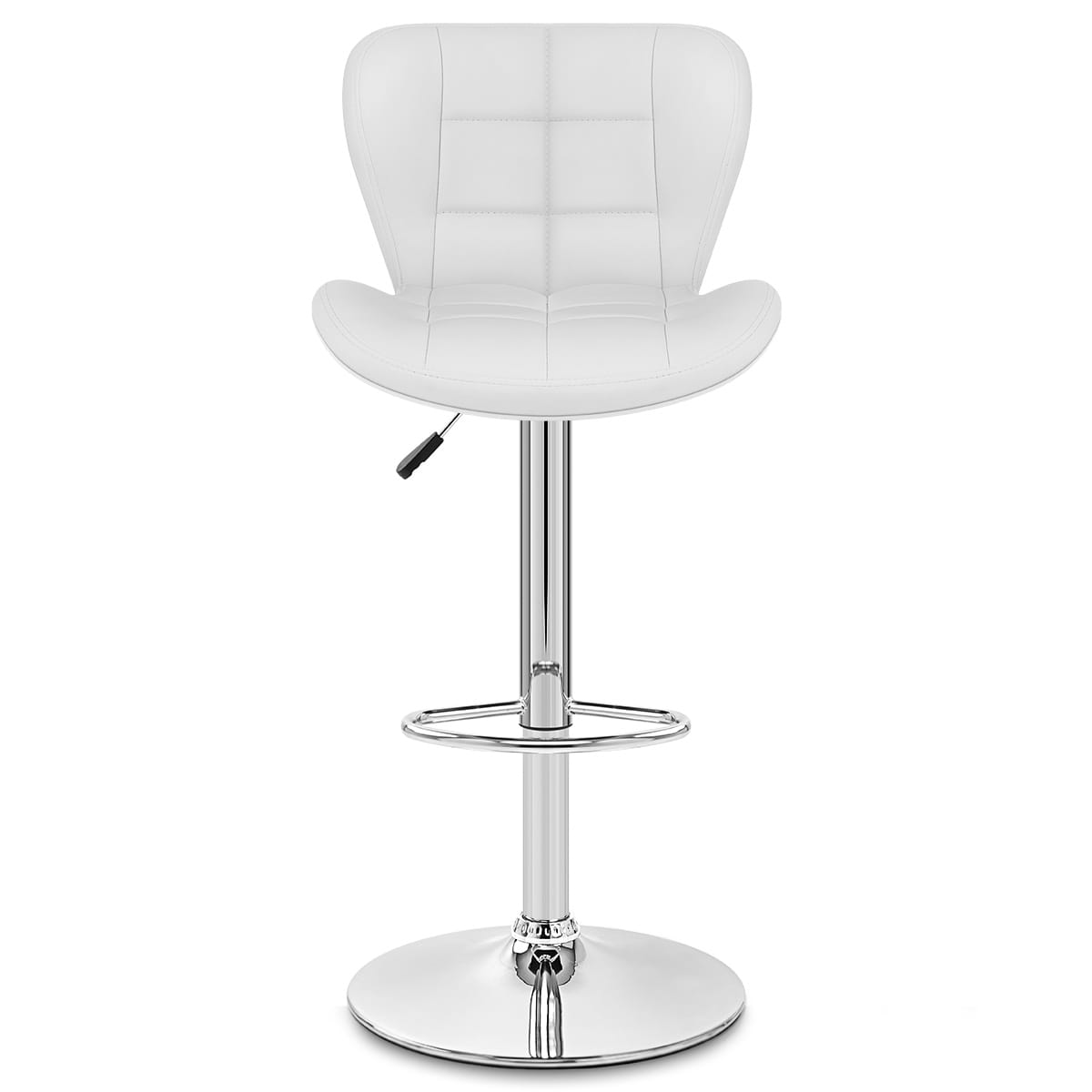Sgabello Ecopelle Cromato - Houston Bianco