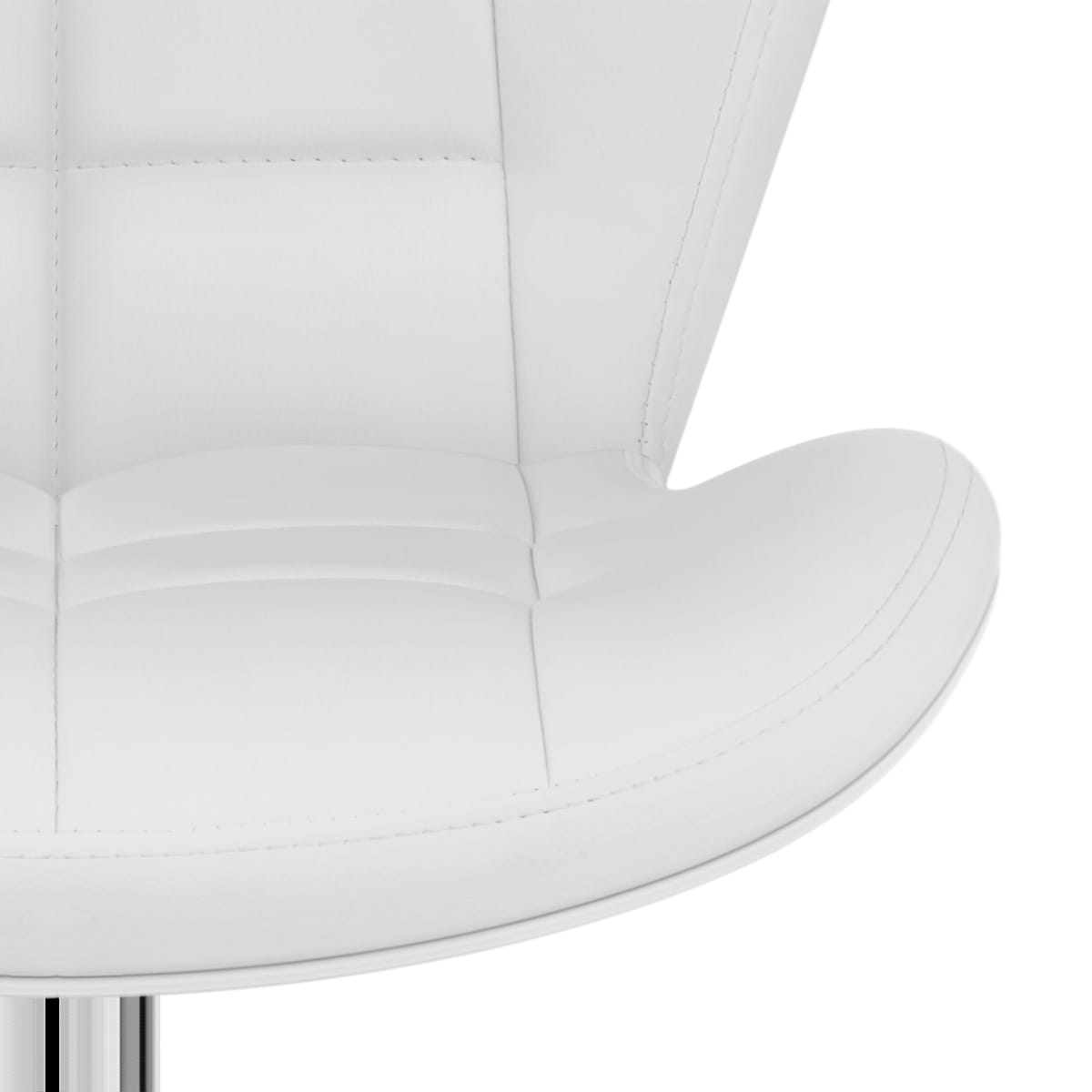 Sgabello Ecopelle Cromato - Houston Bianco