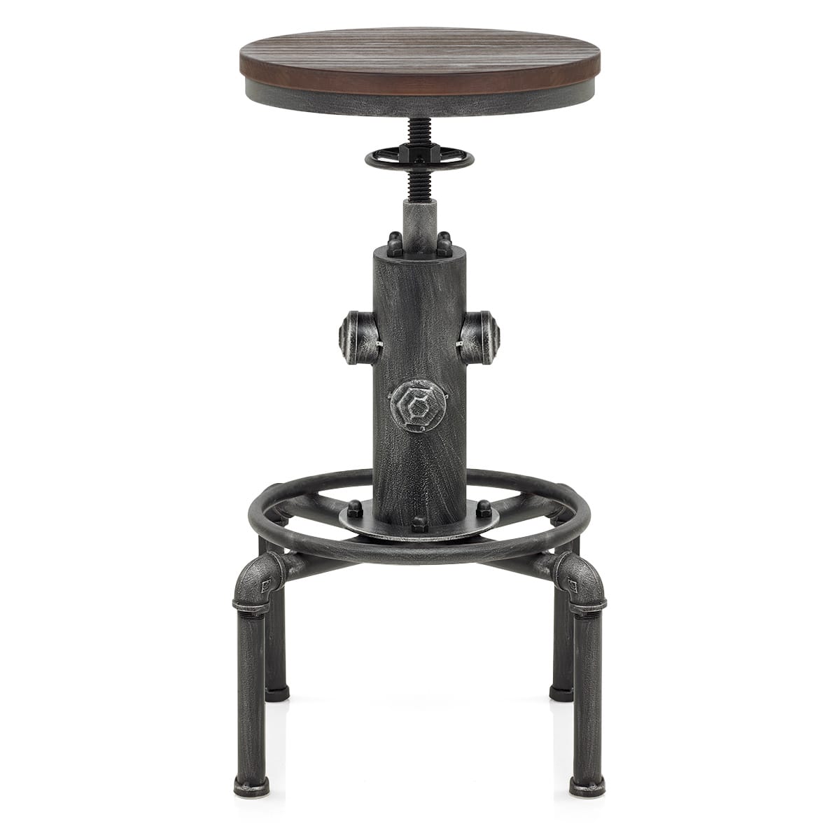 Sgabello Legno Metallo - Hydrant Gunmetal Legno
