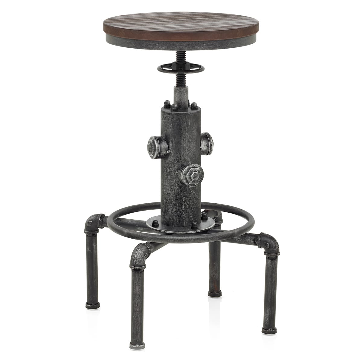 Sgabello Legno Metallo - Hydrant Gunmetal Legno