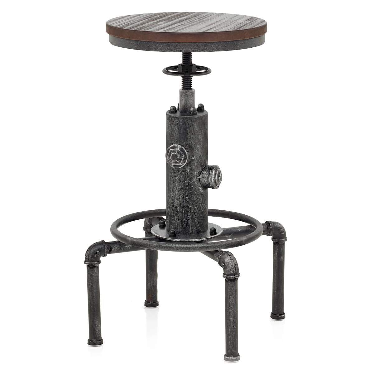 Sgabello Legno Metallo - Hydrant Gunmetal Legno