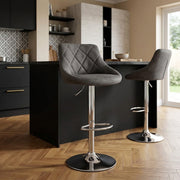 Sgabello Tessuto Anticato - Hype Grigio scuro