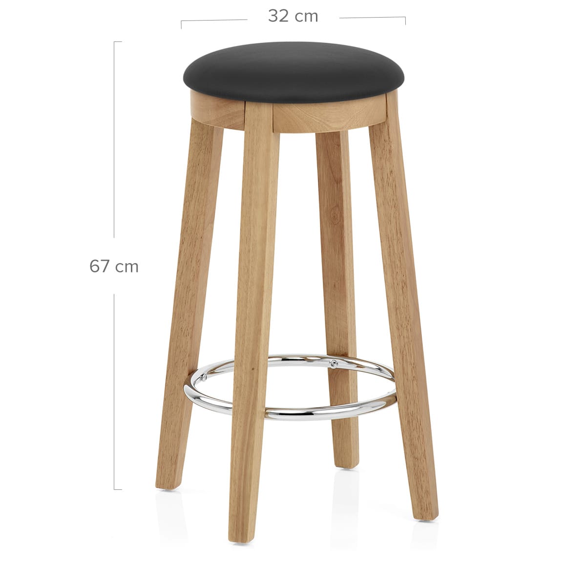 Sgabello Ecopelle Rovere - Ikon Nero