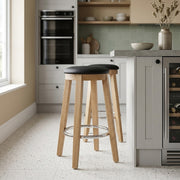 Sgabello Ecopelle Rovere - Ikon Nero