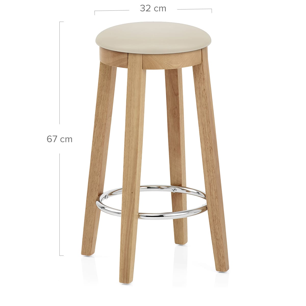 Sgabello Ecopelle Rovere - Ikon Crema