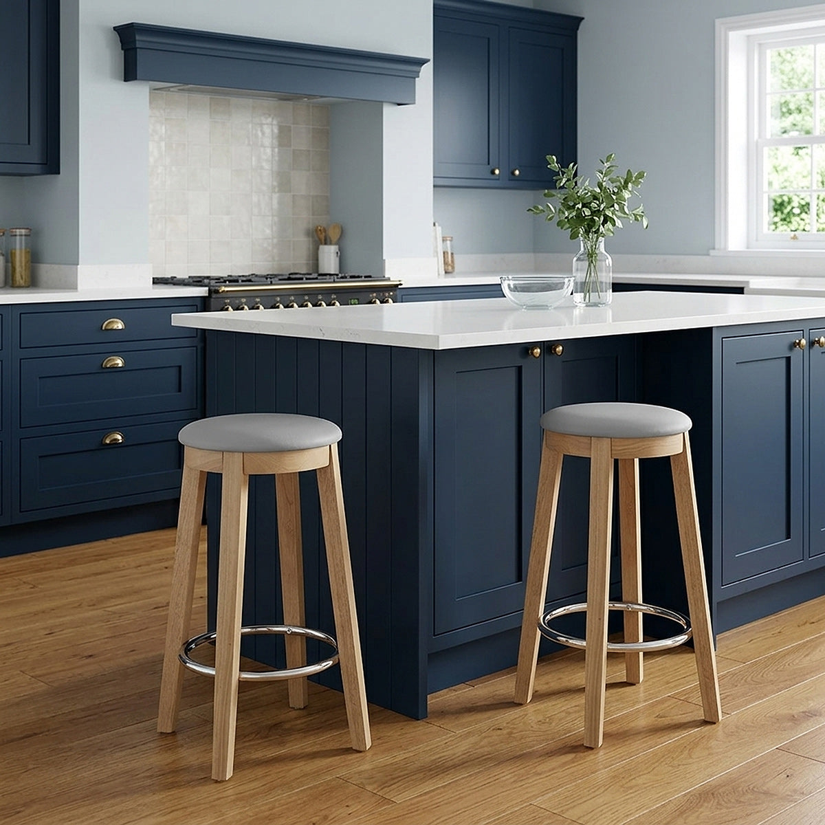 Sgabello Velluto Rovere - Ikon Grigio
