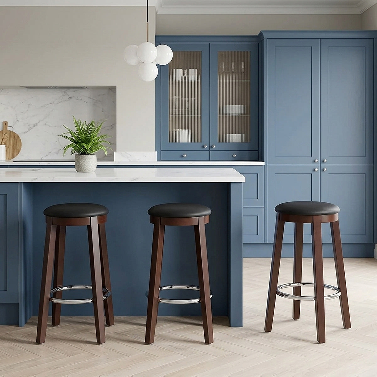 Sgabello Ecopelle Noce - Ikon Nero