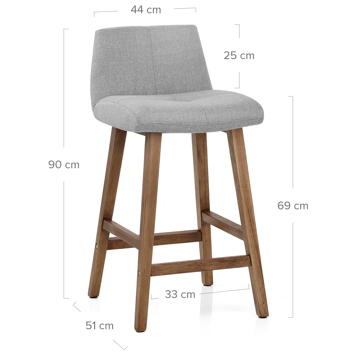 Sgabello Tessuto Legno - Impulse Grigio