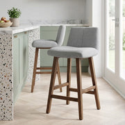 Sgabello Tessuto Legno - Impulse Grigio