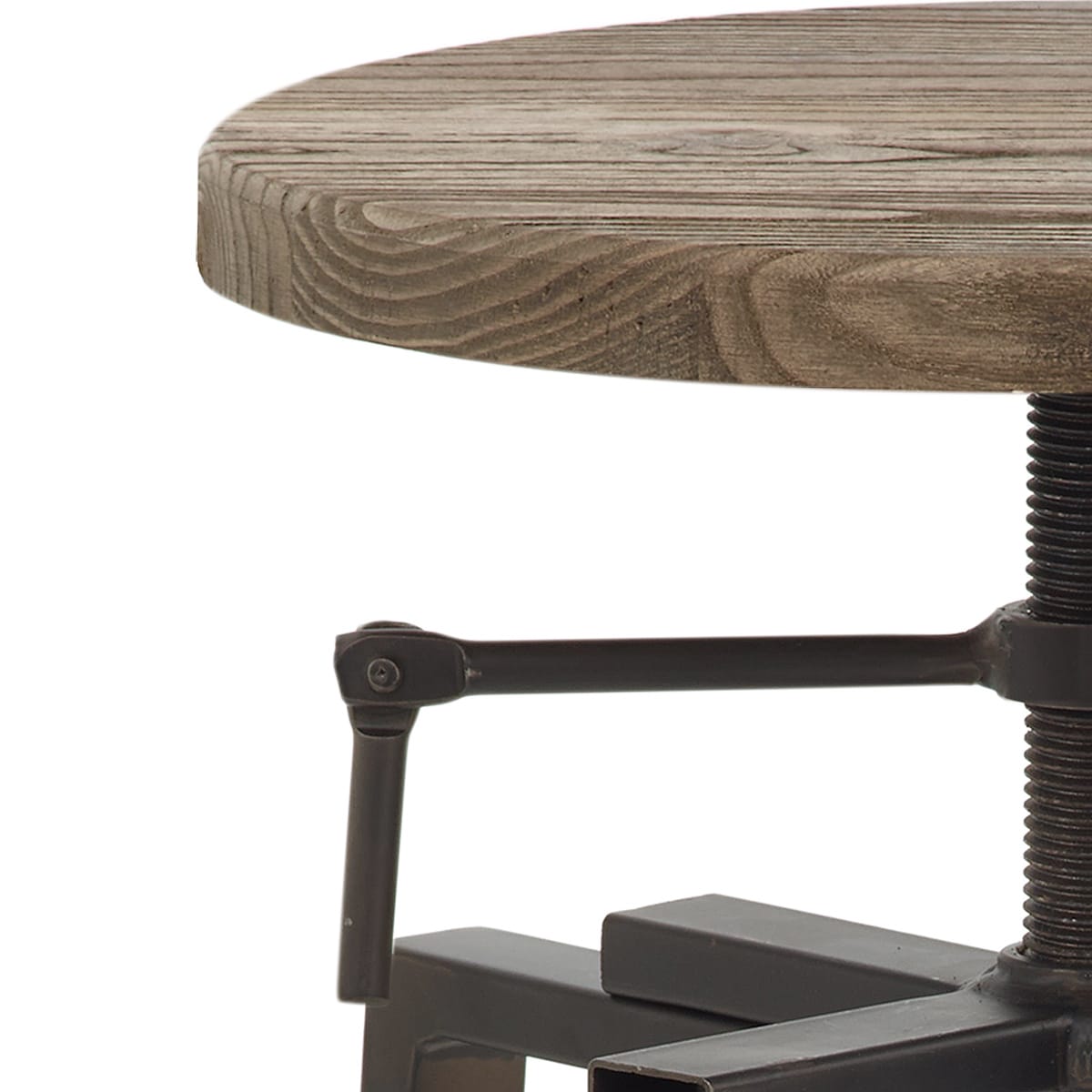 Sgabello Legno Scuro Acciaio - Industrial Turner Legno