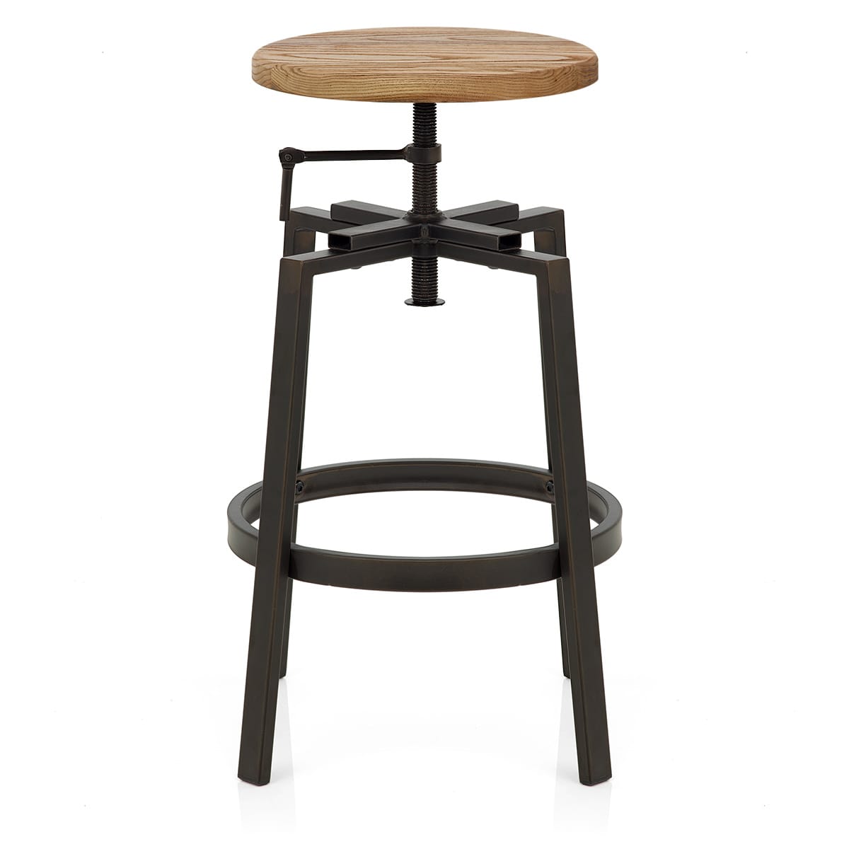 Sgabello Legno Chiaro Acciaio - Industrial Turner Legno