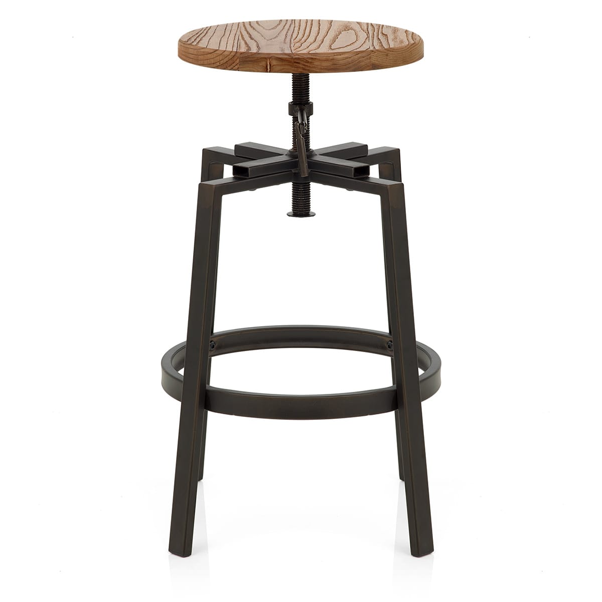Sgabello Legno Chiaro Acciaio - Industrial Turner Legno
