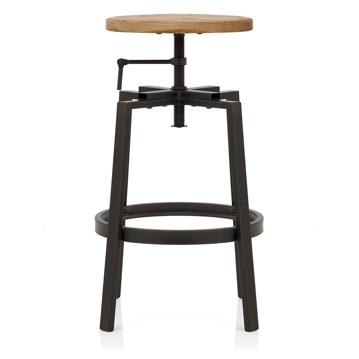Sgabello Legno Chiaro Acciaio - Industrial Turner Legno