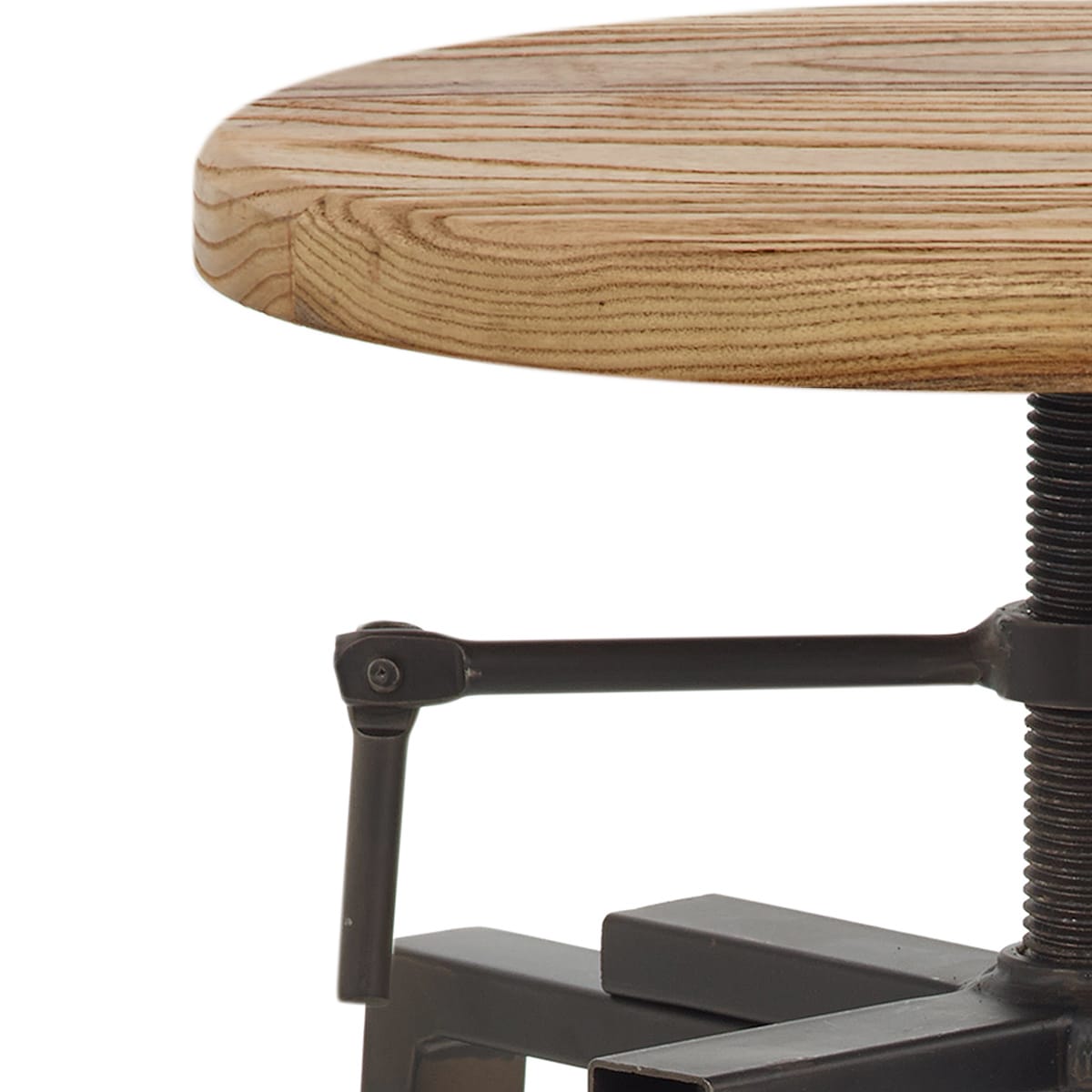 Sgabello Legno Chiaro Acciaio - Industrial Turner Legno
