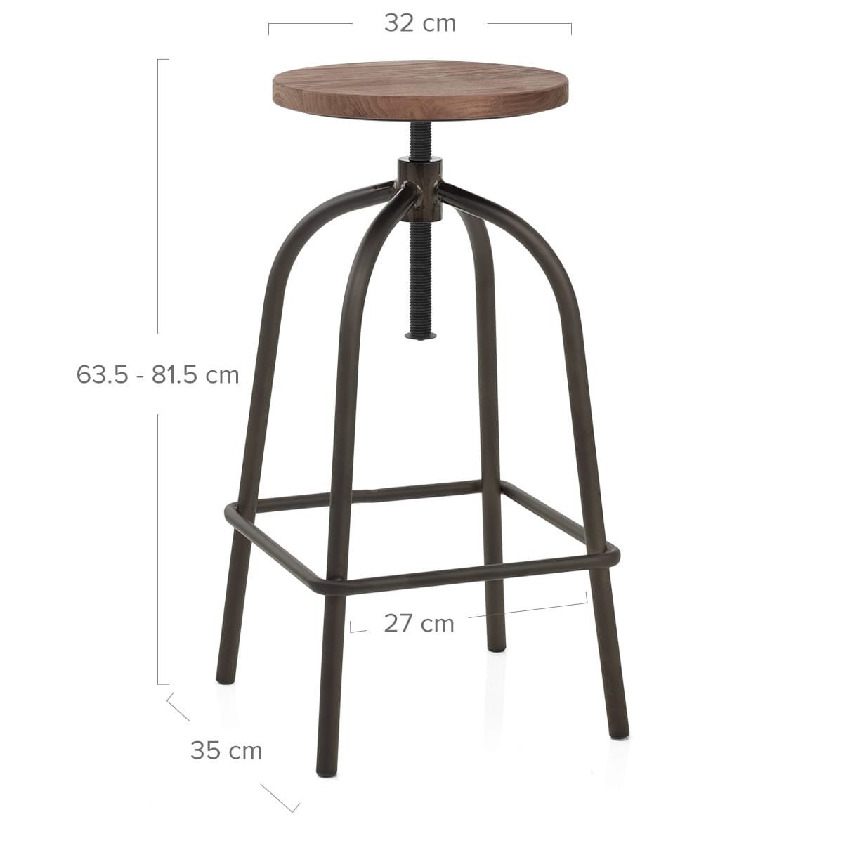 Sgabello Legno Metallo - Vice Industrial Nero
