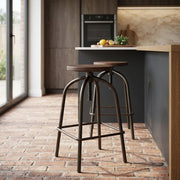 Sgabello Legno Metallo - Vice Industrial Nero