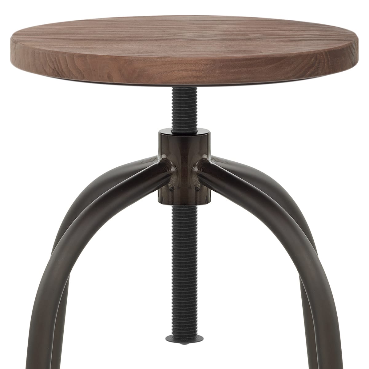 Sgabello Legno Metallo - Vice Industrial Nero