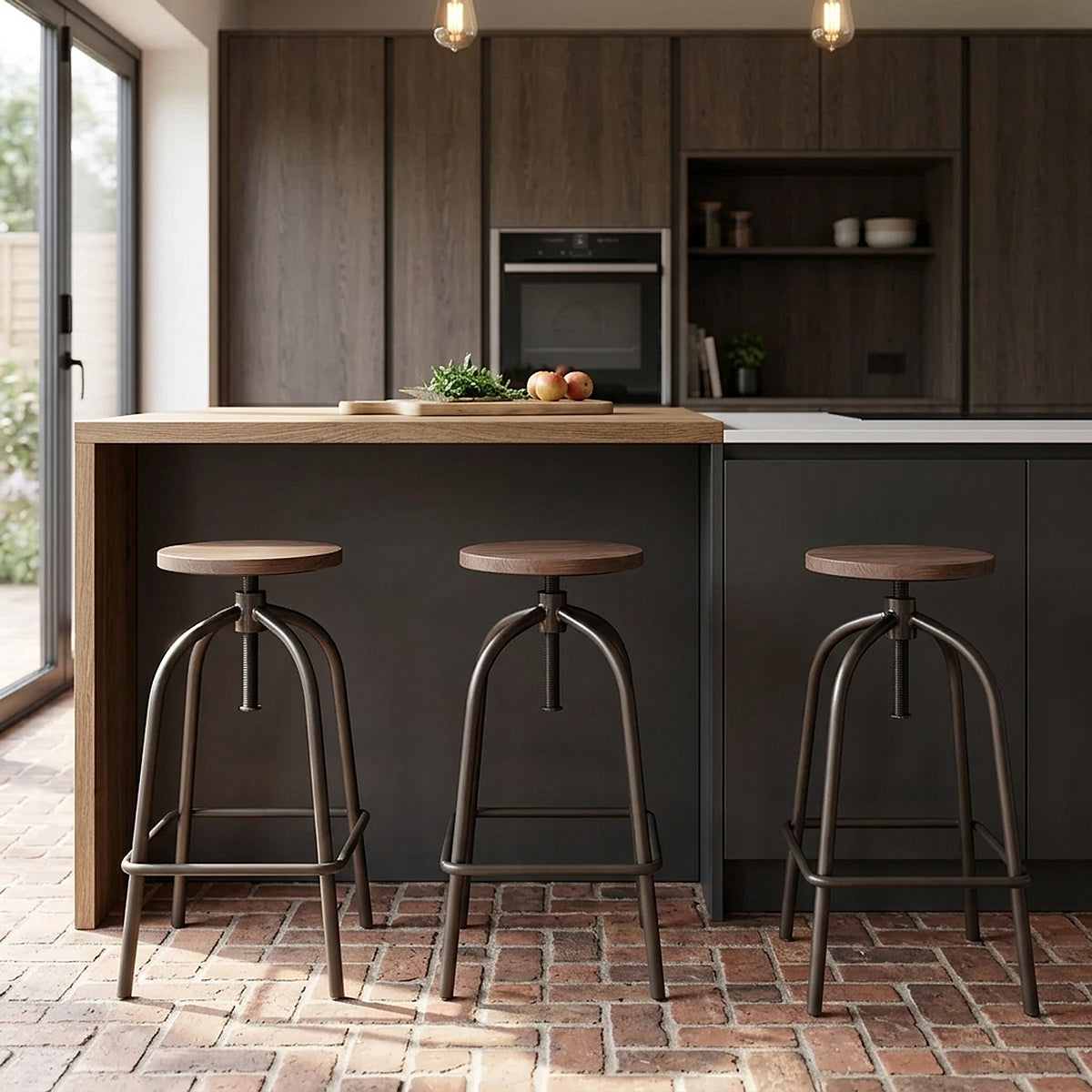 Sgabello Legno Metallo - Vice Industrial Nero